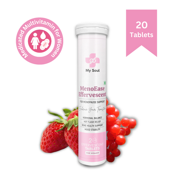 Menoease – Daily Effervescent for Women 40+ – Multivitamin for Menopause Support, Energy & Mood – 20 Tablets