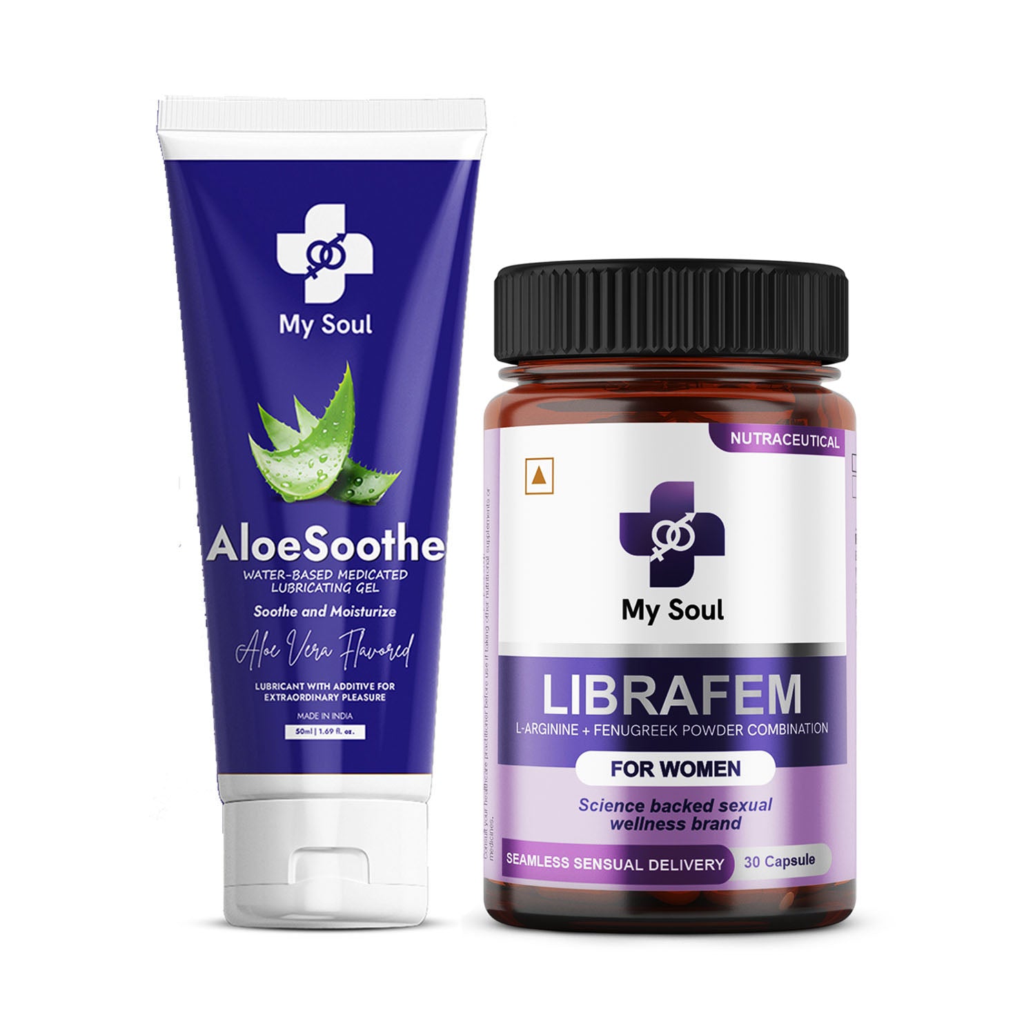 MY SOUL Intimate Wellness Combo for Women – Herbal Support for Desire, Hormonal Balance & Natural Dryness Relief – Daily Care Duo
